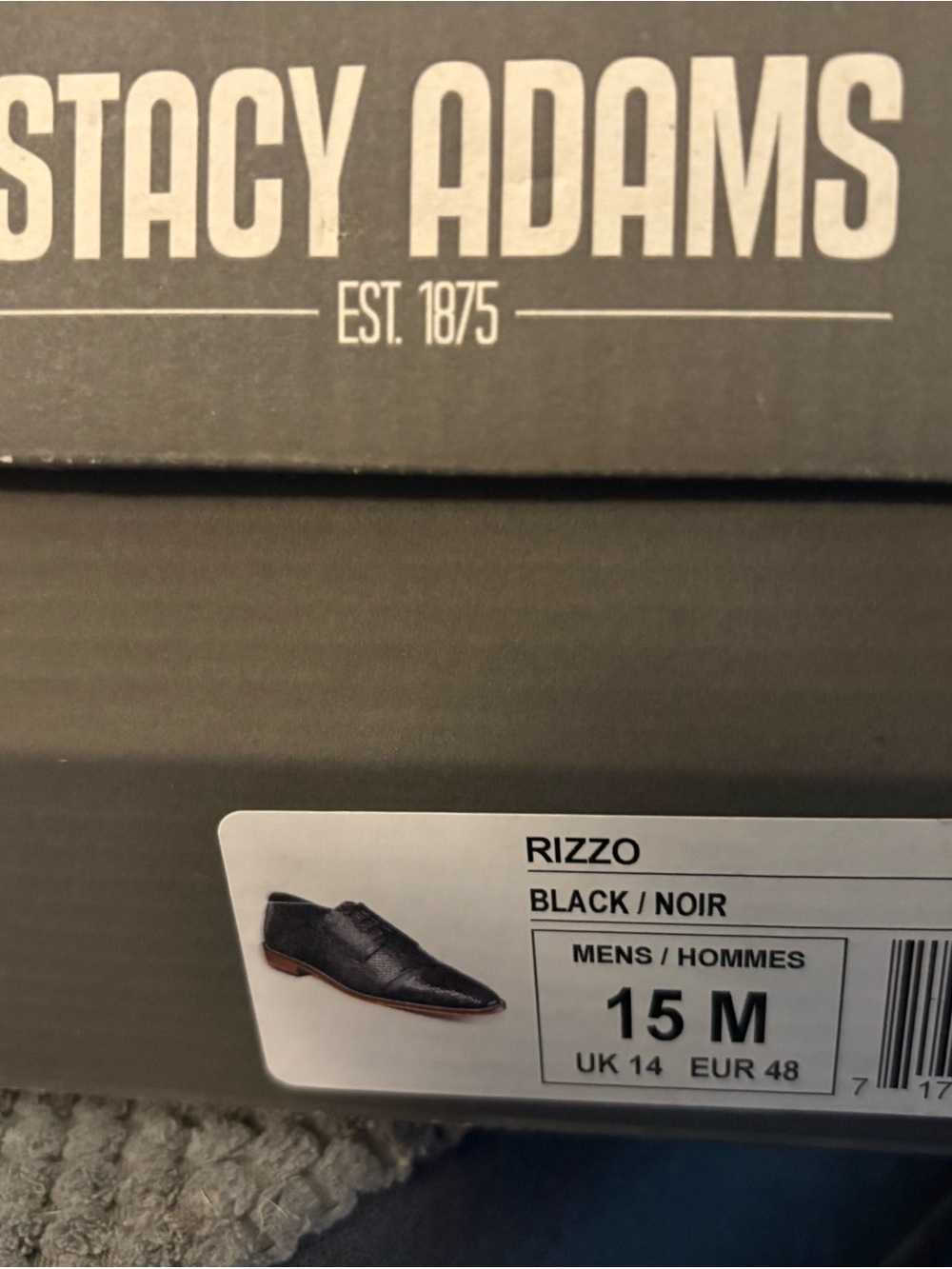Stacy Adams Rizzo Black Leather Oxford with Brown Sole